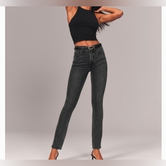 Abercrombie & Fitch Denim - abercrombie and fitch the 90s skinny high rise jeans black wash size 2L